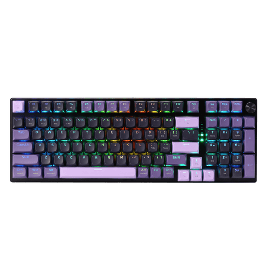 Redragon K740 PRO 98 Keys Wireless RGB Gaming Keyboard, 3-Mode PBT Mechanical Keyboard w/Solid Aluminum Base, Dedicated Knob Control & Hot-Swap Socket, Custom Linear Switch