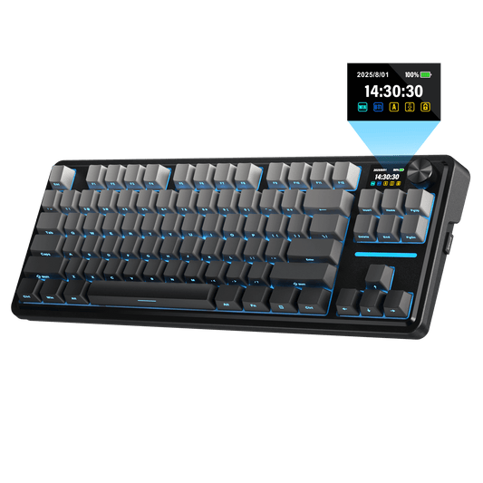 Redragon K743 PRO GB 80% Gasket RGB Gaming Keyboard w/Hype 1.14’’ TFT Screen & Knob, 84 Keys Mechanical Keyboard, 5-Layer Noise Dampening, Hot-Swap South-Facing RGB Socket, Gradient PBT Keycaps