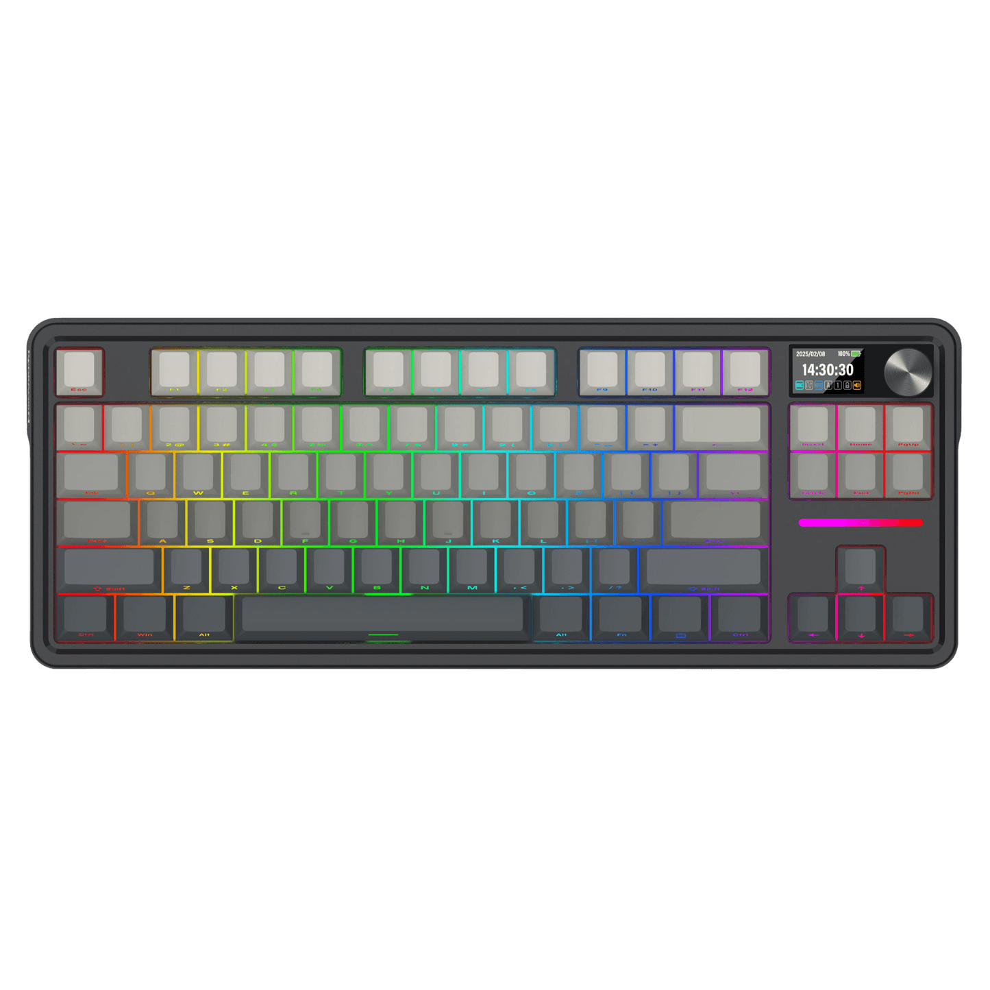 Keyboard with RGB backlighting on a black background