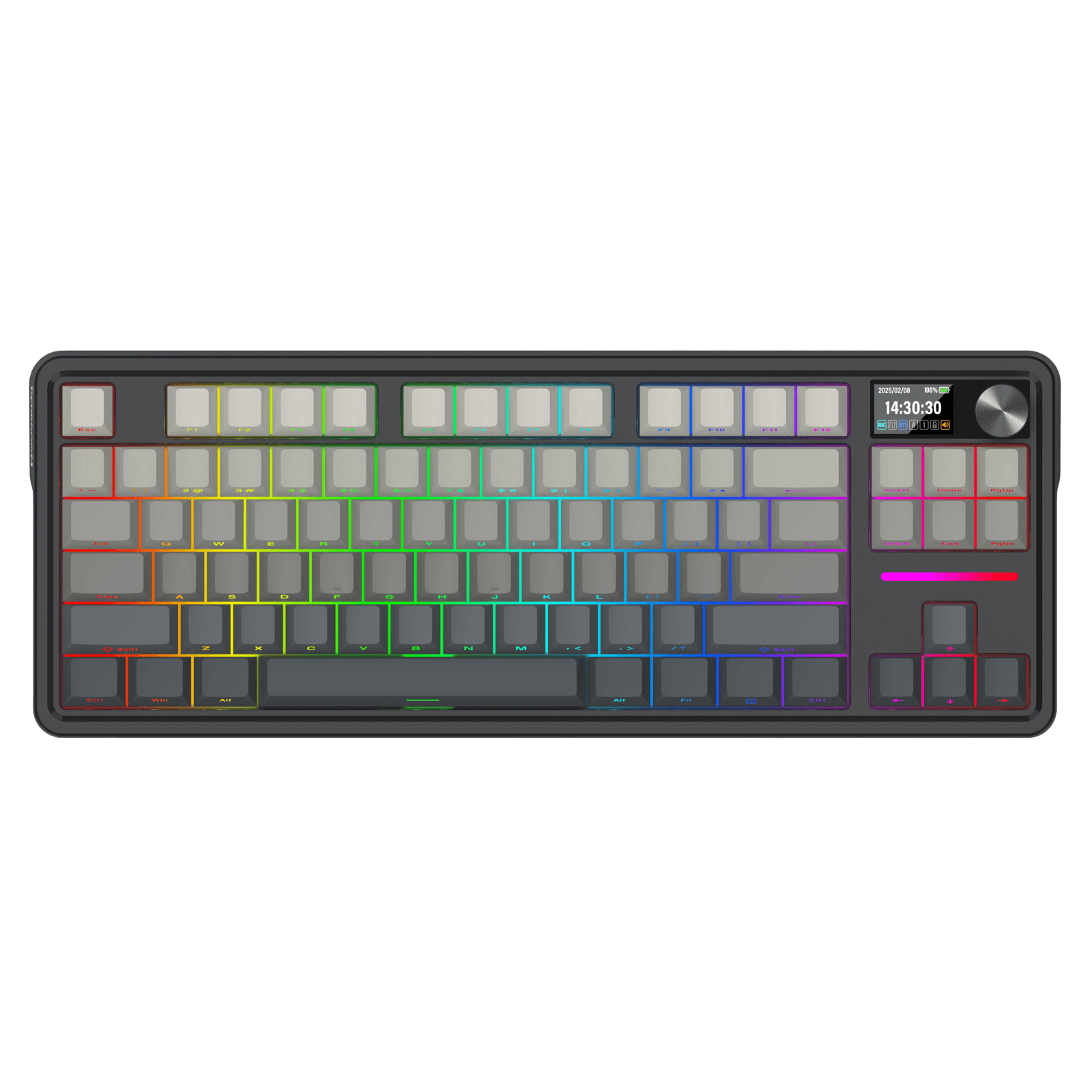 Keyboard with RGB backlighting on a black background