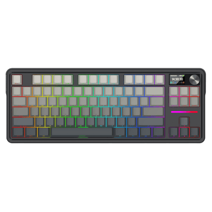 Keyboard with RGB backlighting on a black background