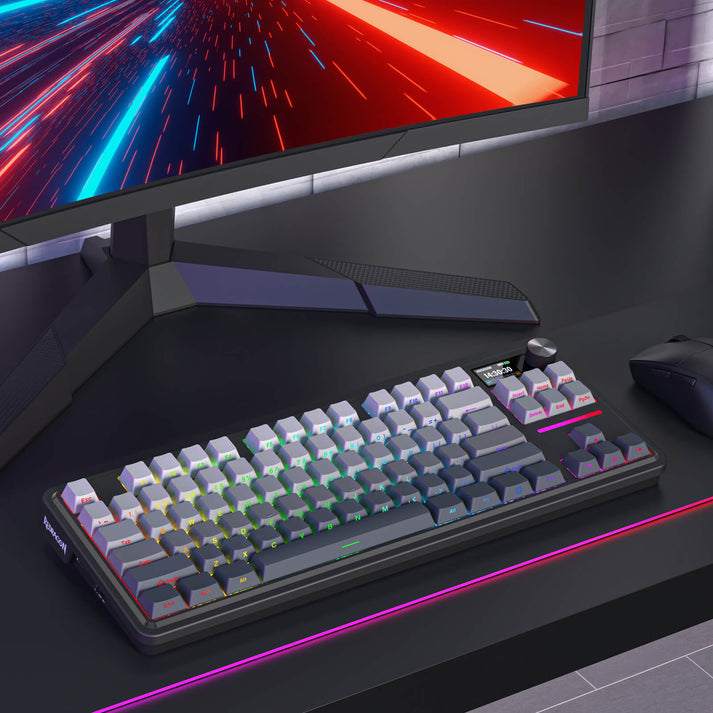 Redragon K743SP-RGB-PRO Antonium LCD Black 75% Customisable RGB Mechanical Gaming Keyboard