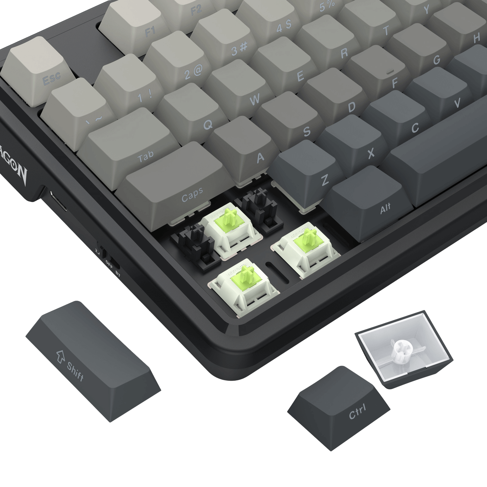 Redragon K743 PRO GB 80% Gasket RGB Gaming Keyboard w/Hype 1.14’’ TFT Screen & Knob, 87 Keys Mechanical Keyboard, 5-Layer Noise Dampening, Hot-Swap South-Facing RGB Socket, Gradient PBT Keycaps
