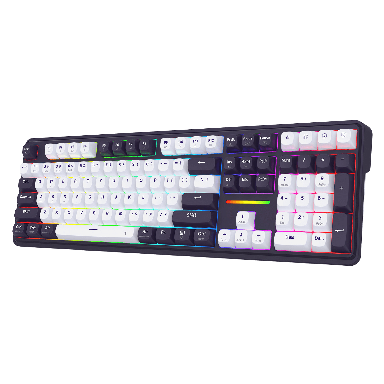 Redragon K745 PRO Wireless Gasket RGB Gaming Keyboard, 108 Keys Mechanical Keyboard w/Extra 4 Hotkeys, Hot-Swap South-Facing LED Socket, 5-Layer Noise Dampening, Round PBT Keycaps, Mint Mambo Switch | show