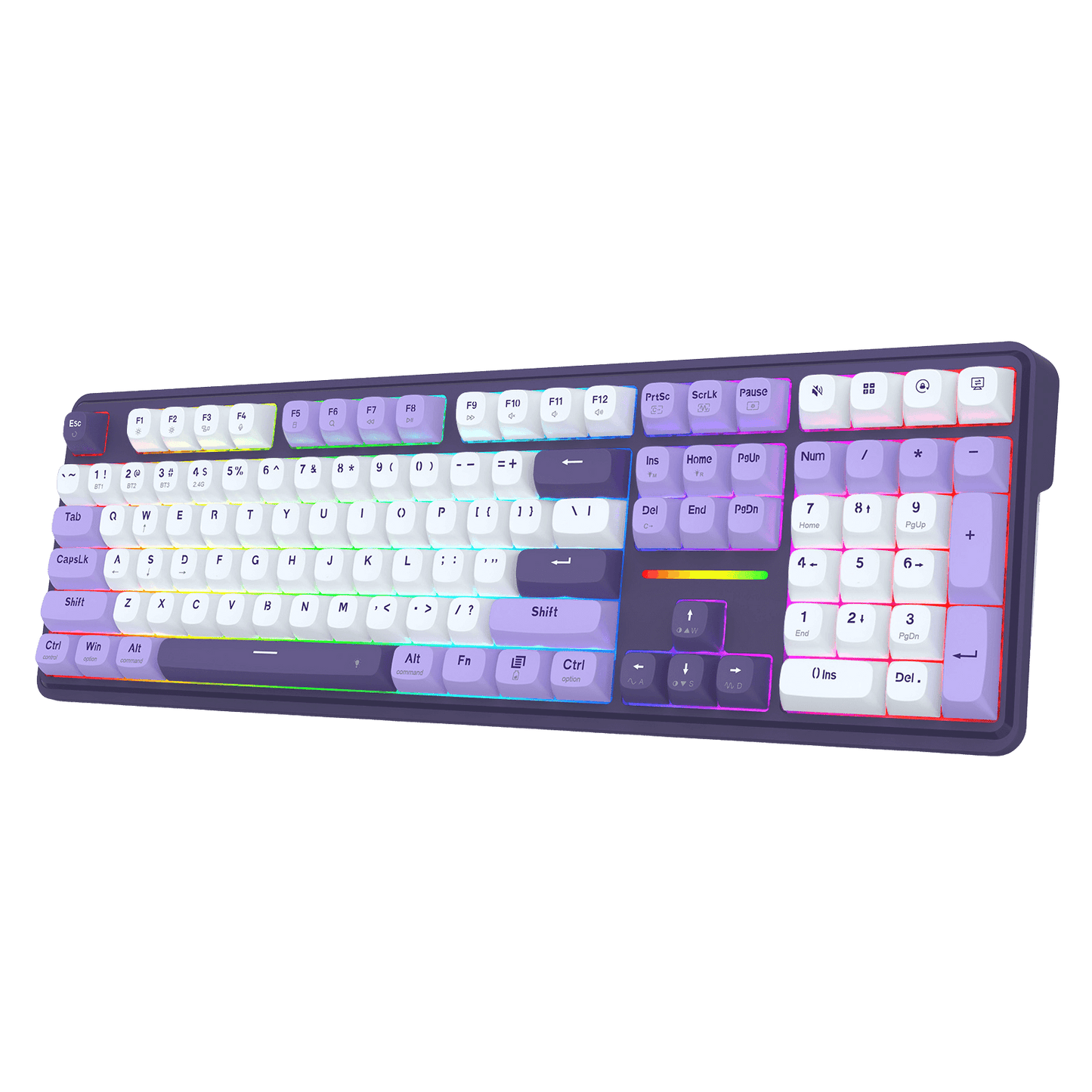 Redragon K745 PRO Wireless Gasket RGB Gaming Keyboard, 108 Keys Mechanical Keyboard w/Extra 4 Hotkeys, Hot-Swap South-Facing LED Socket, 5-Layer Noise Dampening, Round PBT Keycaps, Mint Mambo Switch | show