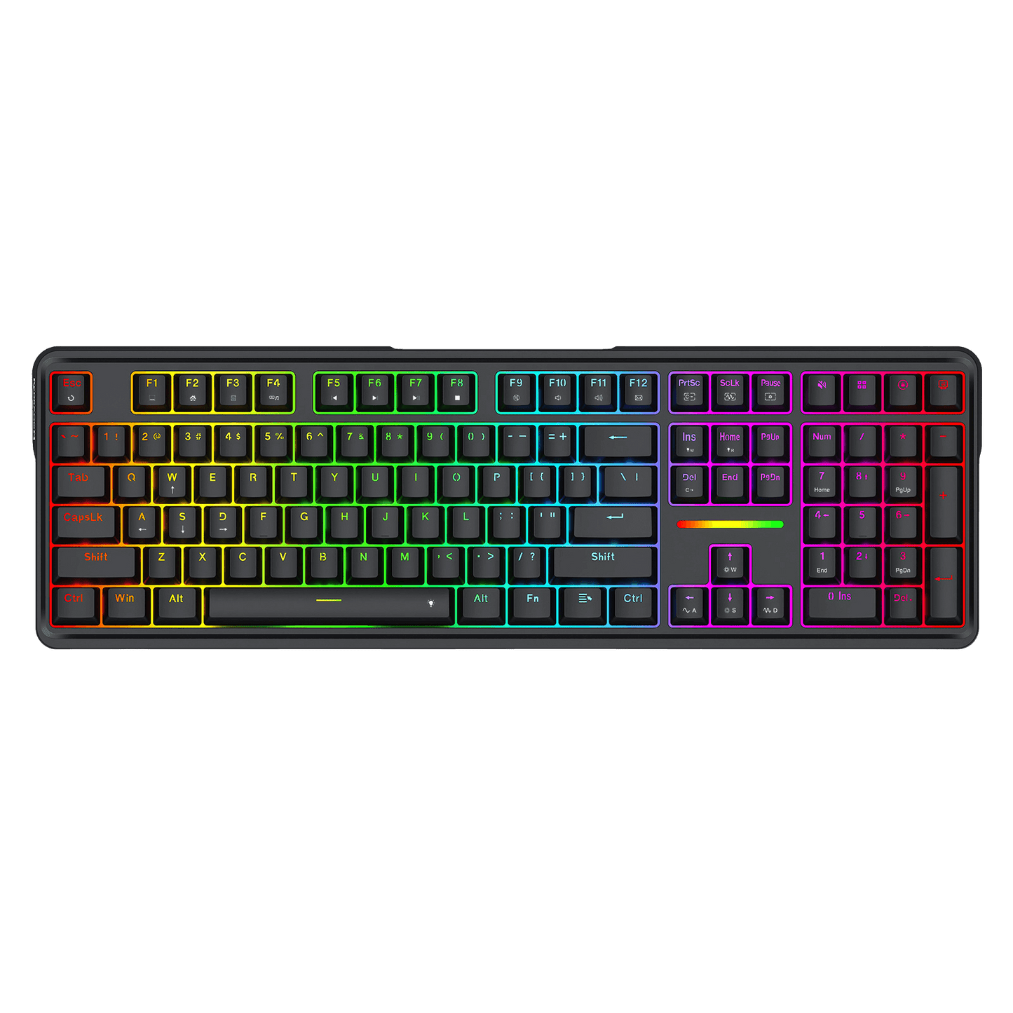 Redragon K745 Wired Gasket RGB Gaming Keyboard, 108 Keys Mechanical Keyboard w/Extra 4 Hotkeys, Upgraded Hot-swappable Socket, 5-Layer Noise Dampening, Creamy & Thocky Custom Linear Switch