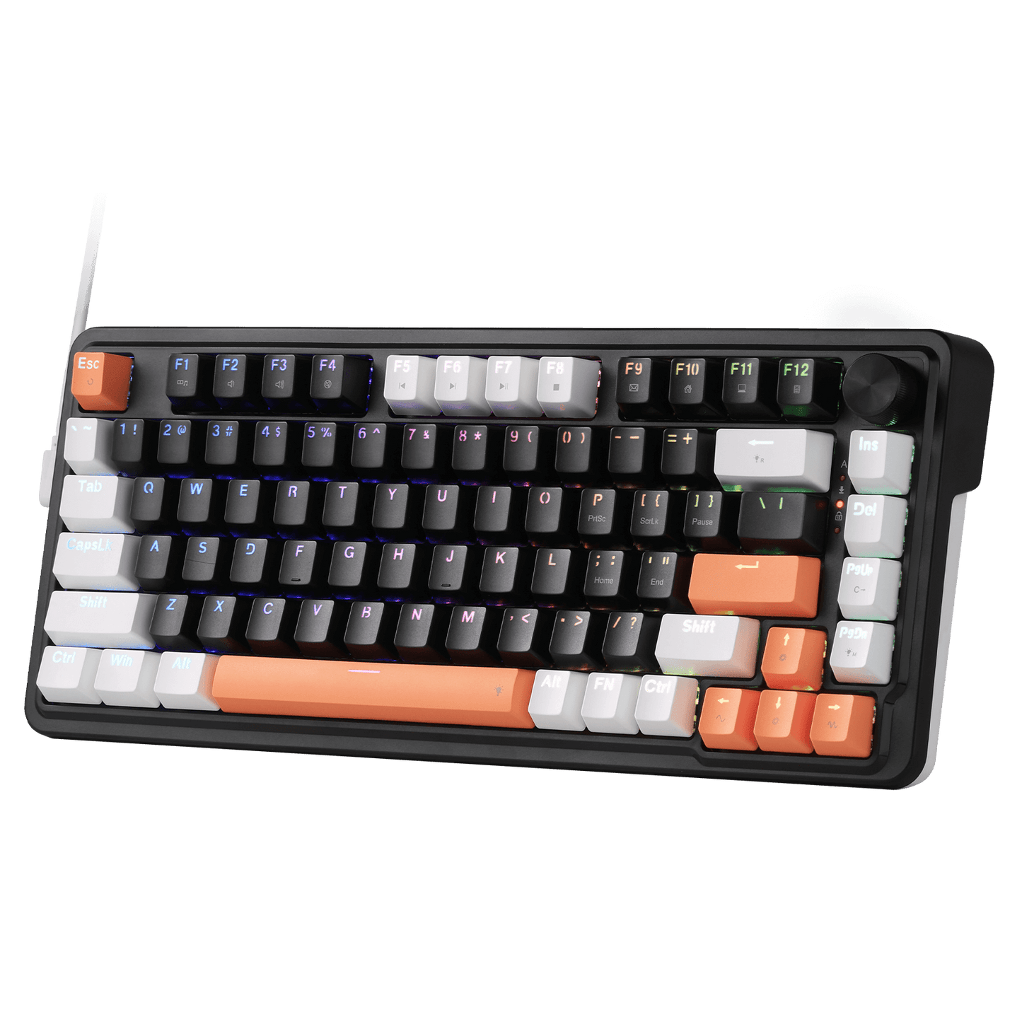 Redragon K714 Rapid Trigger HE Gaming Keyboard, 75% 81 Keys Wired Mechanical Keyboard w/Hyper-Fast Actuation Magnetic Switch, Actuation Point Adjustable, 8K Hz Polling Rate, Dedicated Control Knob