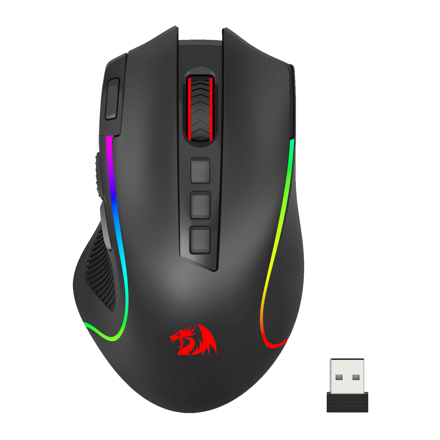 Redragon M612 PRO RGB Gaming Mouse, 8000 DPI Wired/Wireless Optical Gamer Mouse with 7 Programmable Buttons & 7 Backlit Modes, BT & 2.4G Wireless, Software Supports DIY Keybinds Rapid Fire Button