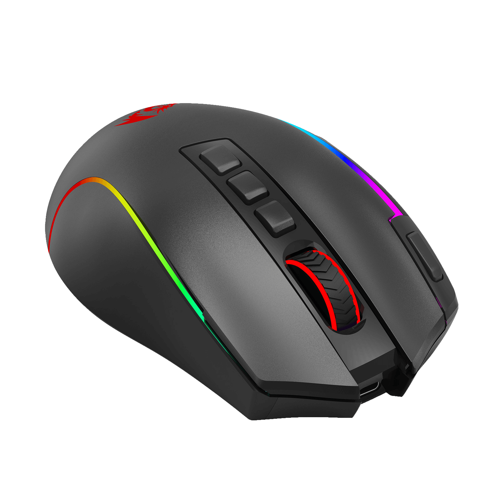 Redragon M612 PRO RGB Gaming Mouse, 8000 DPI Wired/Wireless Optical Gamer Mouse with 7 Programmable Buttons & 7 Backlit Modes, BT & 2.4G Wireless, Software Supports DIY Keybinds Rapid Fire Button