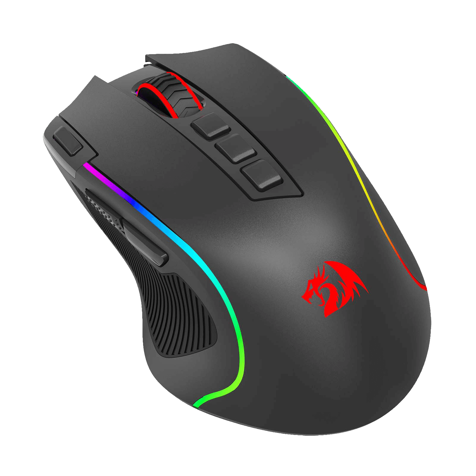 Redragon M612 PRO RGB Gaming Mouse, 8000 DPI Wired/Wireless Optical Gamer Mouse with 7 Programmable Buttons & 7 Backlit Modes, BT & 2.4G Wireless, Software Supports DIY Keybinds Rapid Fire Button