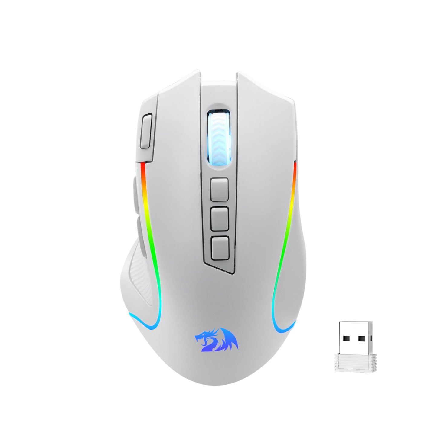 Redragon M612 PRO RGB Gaming Mouse, 8000 DPI Wired/Wireless Optical Gamer Mouse with 7 Programmable Buttons & 7 Backlit Modes, BT & 2.4G Wireless, Software Supports DIY Keybinds Rapid Fire Button| show