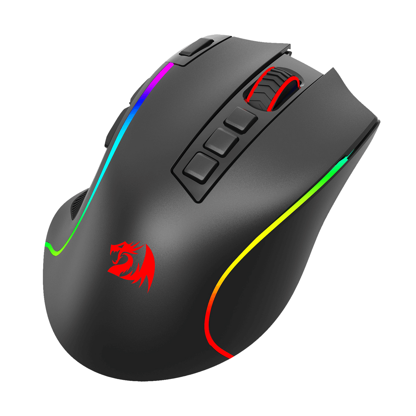 Redragon M612 PRO RGB Gaming Mouse, 8000 DPI Wired/Wireless Optical Gamer Mouse with 7 Programmable Buttons & 7 Backlit Modes, BT & 2.4G Wireless, Software Supports DIY Keybinds Rapid Fire Button