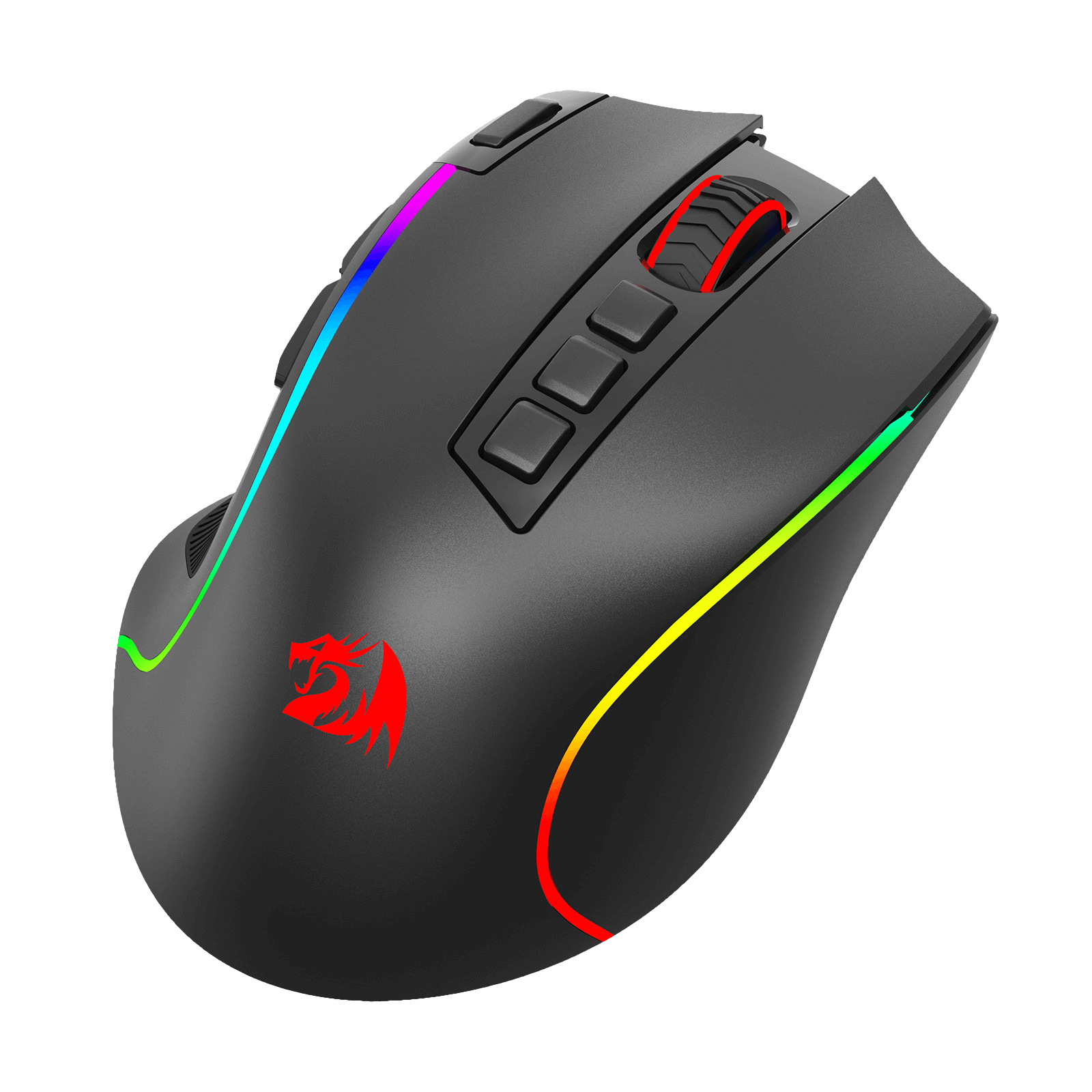 Redragon M612 PRO RGB Gaming Mouse, 8000 DPI Wired/Wireless Optical Gamer Mouse with 7 Programmable Buttons & 7 Backlit Modes, BT & 2.4G Wireless, Software Supports DIY Keybinds Rapid Fire Button