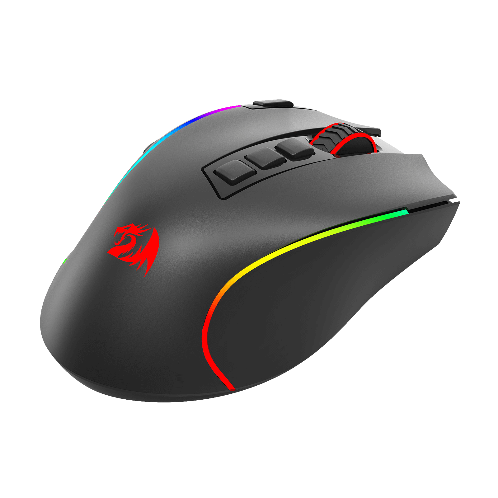 Redragon M612 PRO RGB Gaming Mouse, 8000 DPI Wired/Wireless Optical Gamer Mouse with 7 Programmable Buttons & 7 Backlit Modes, BT & 2.4G Wireless, Software Supports DIY Keybinds Rapid Fire Button