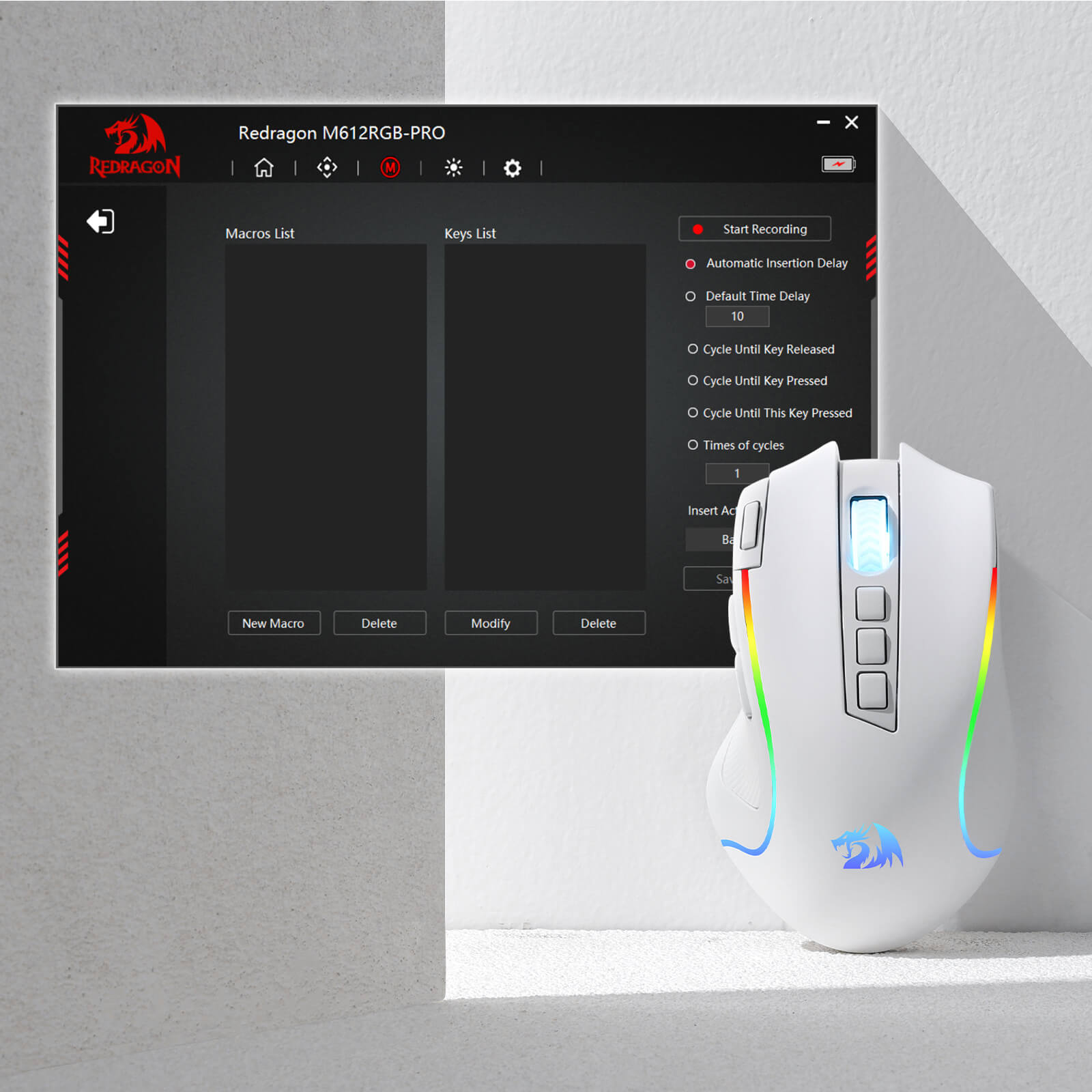 Redragon M612 PRO Mouse Gaming | 8000 DPI | Cablato/Wireless | 9 Tasti Programmabili - Foto 9