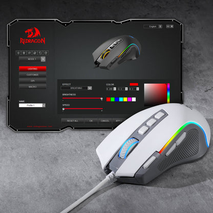 Redragon M612 Predator RGB Gaming Mouse, 8000 DPI Wired Optical Gamer Mouse with 11 Programmable Buttons