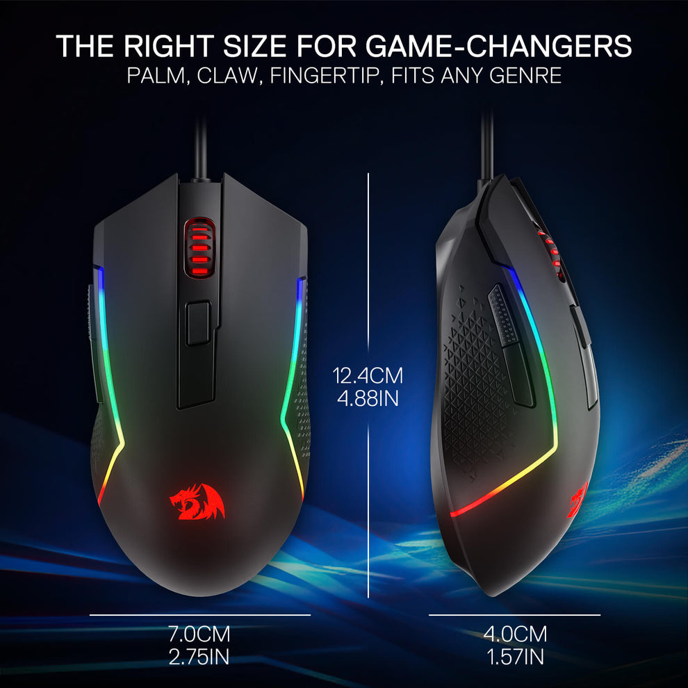 Mouse Da Gioco Redragon M995 LIT Wireless - 26000 DPI, BT E 2.4G, 51g Leggero, 6 Pulsanti Macro, Grigio