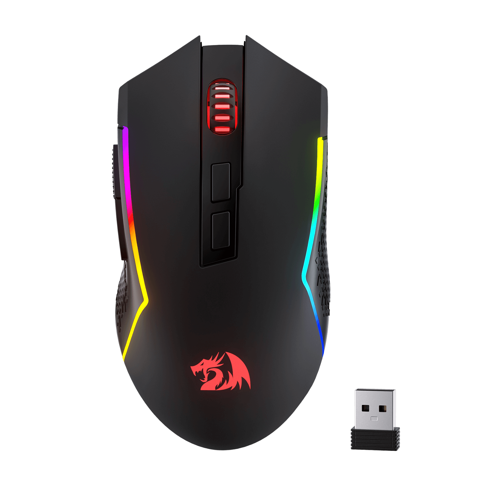 Redragon M693 LIT Wireless Gaming Mouse, 12800 DPI Mice w/ 3-Mode Connection, BT & 2.4G Wireless, 7 Macro Buttons, Reliable Power Capacity for PC/Mac/Laptop