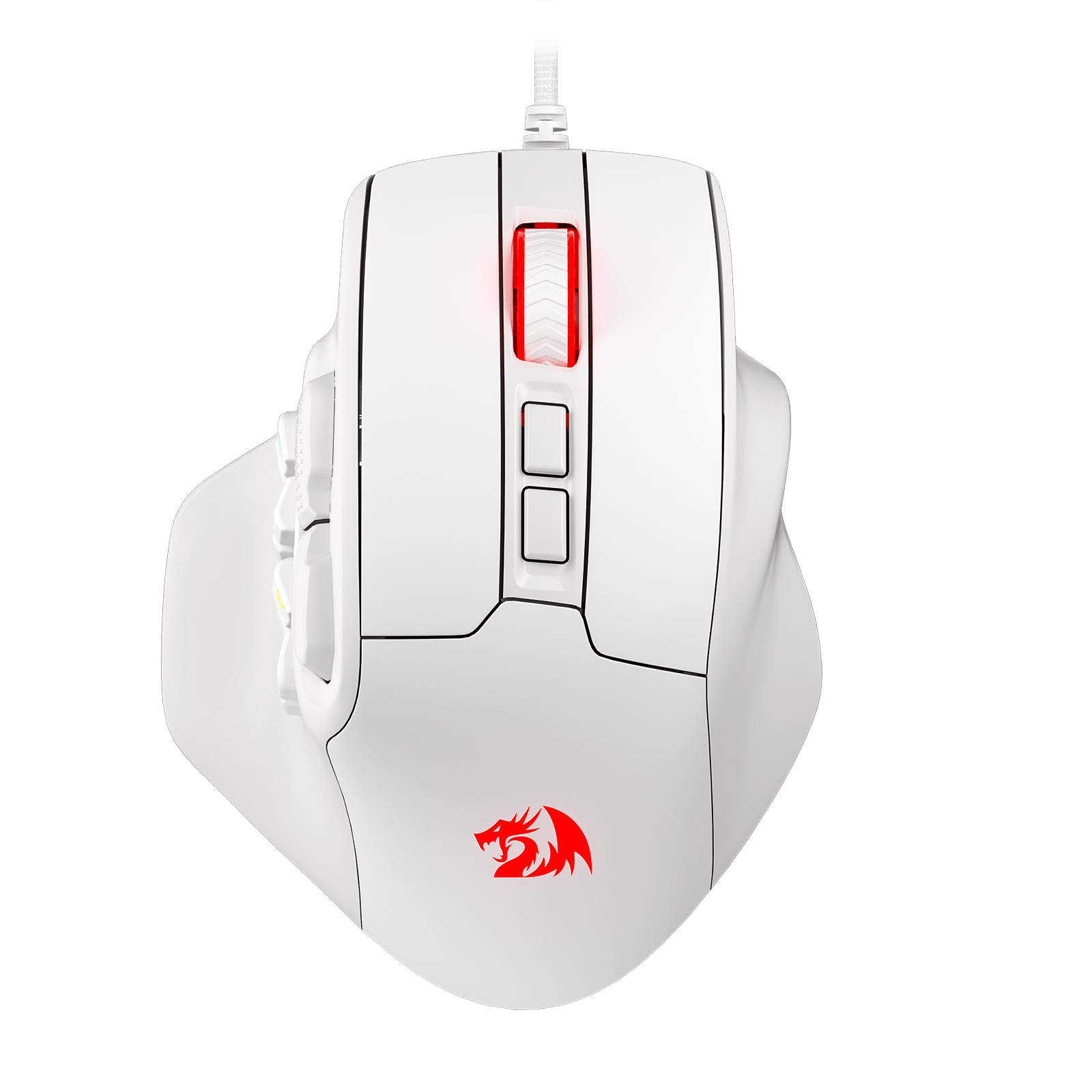 Redragon M811 Aatrox MMO Gamingmuis – 15 Programmeerbare Toetsen – 10 Zijknoppen – 5 DPI-niveaus (500-12400) – RGB-verlichting – Ergonomisch Design – Bedraad – Voor MMO En FPS