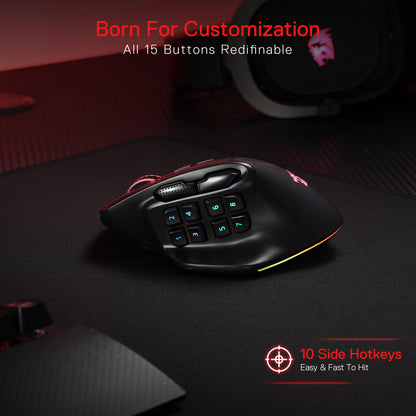 Redragon M811 PRO Wireless MMO Gaming Mouse