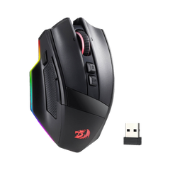 Redragon M813 PRO 3-Mode RGB Gaming Mouse with 4D Dual Mode Scroll Wheel, Optical Ergonomic Gamer Mouse with Max 26,000DPI, Pro Precision Sensor 3395, 7 Macro Buttons, Software Supported| show