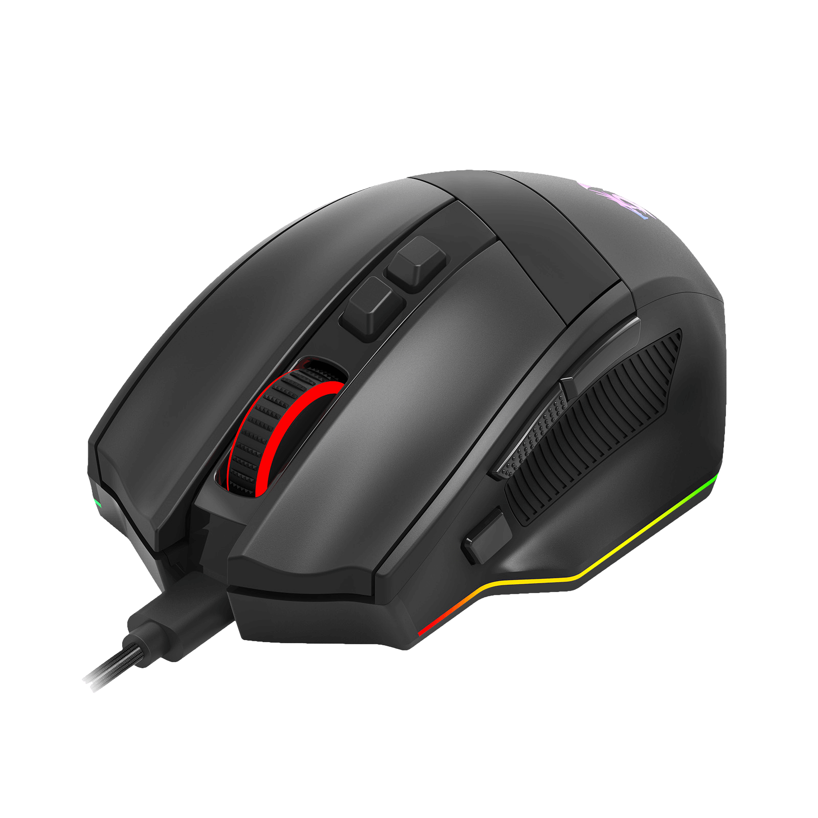Redragon M813 Wired RGB Gaming Mouse with 4D Dual Mode Scroll Wheel, Optical Ergonomic Gamer Mouse with Max 16,000DPI, High Precision Sensor 3395, 7 Redefinable Macro Buttons, Software Supported