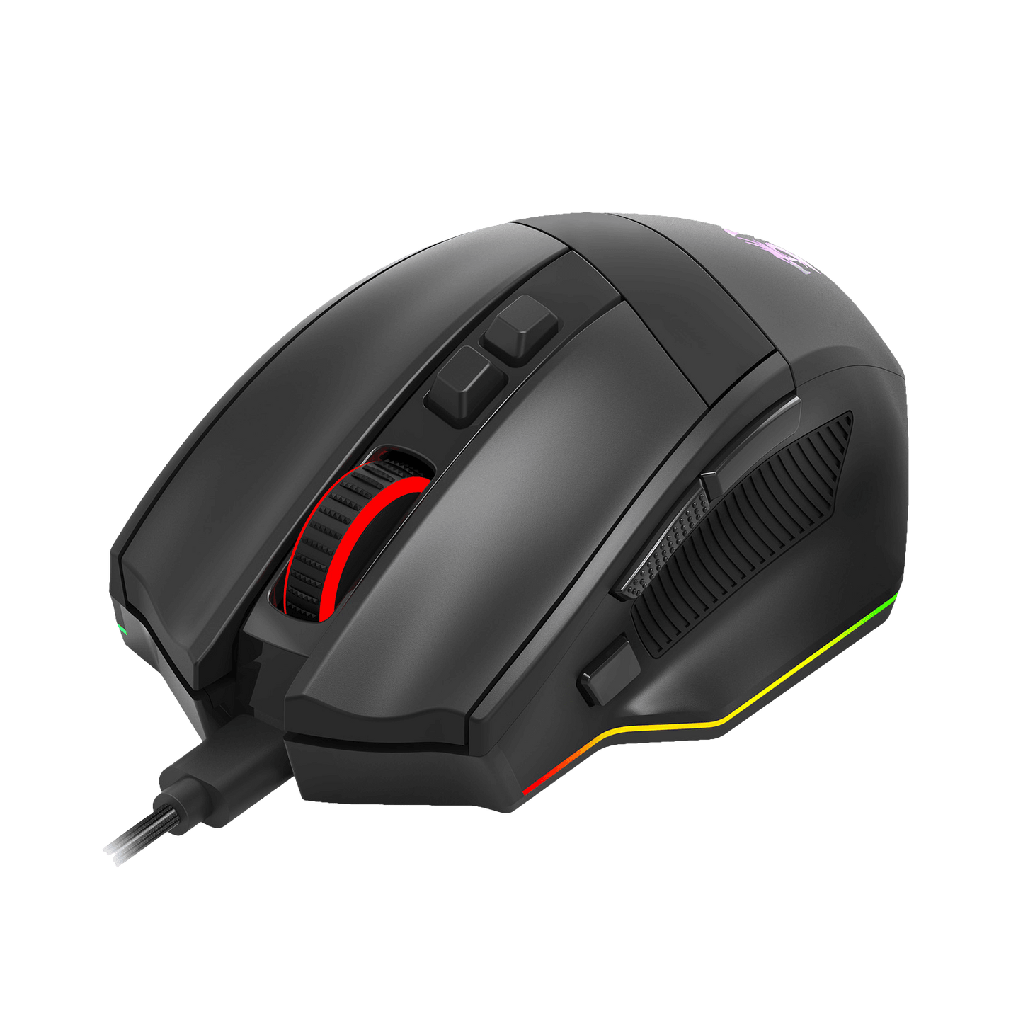 Redragon M813 Wired RGB Gaming Mouse with 4D Dual Mode Scroll Wheel, Optical Ergonomic Gamer Mouse with Max 16,000DPI, High Precision Sensor 3395, 7 Redefinable Macro Buttons, Software Supported