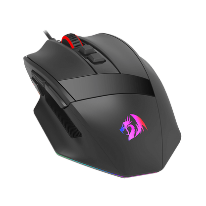 Redragon M813 Wired RGB Gaming Mouse with 4D Dual Mode Scroll Wheel, Optical Ergonomic Gamer Mouse with Max 16,000DPI, High Precision Sensor 3395, 7 Redefinable Macro Buttons, Software Supported