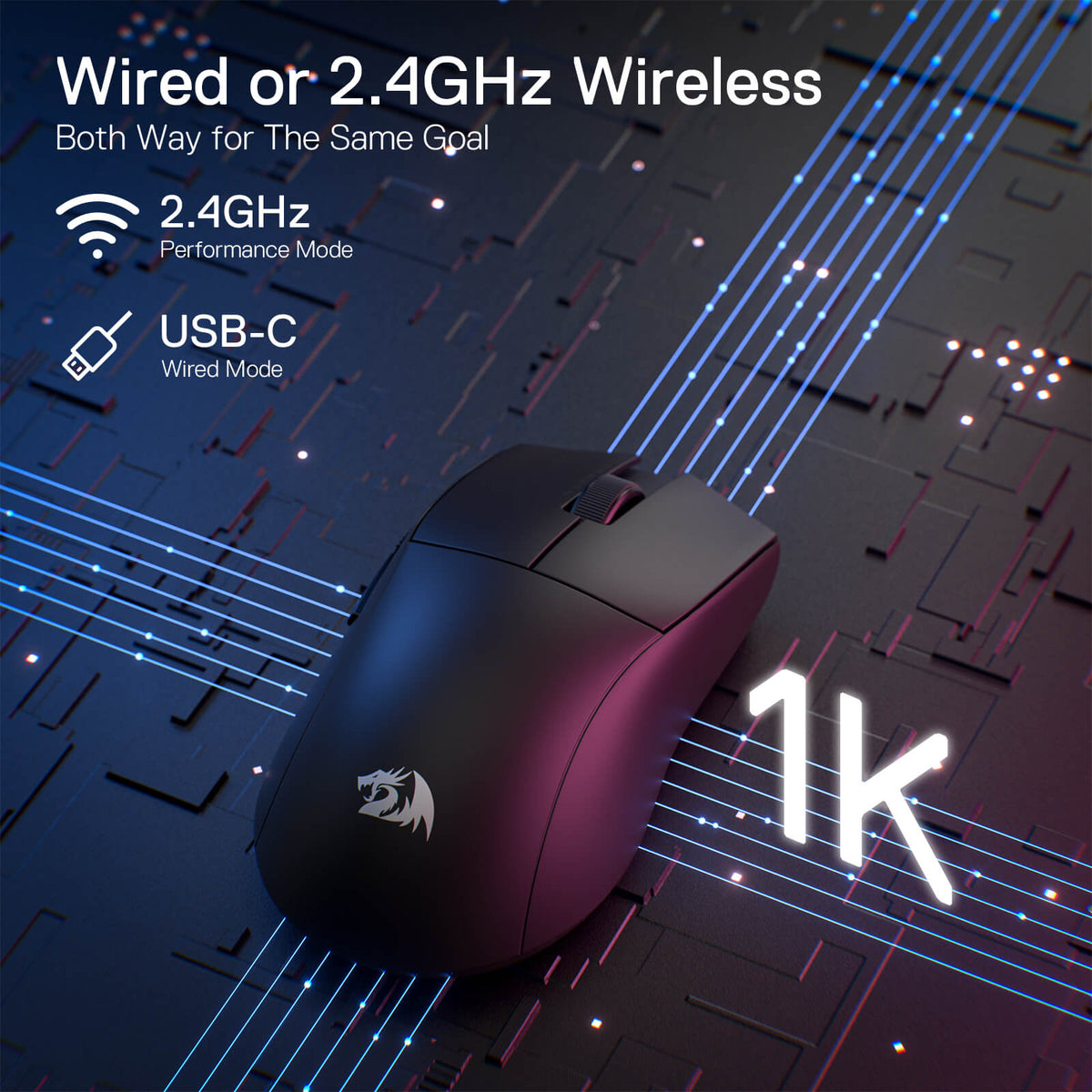 Redragon K1NG M916 1K Hz Dual Modes Wireless Gaming Mouse – Redragonshop