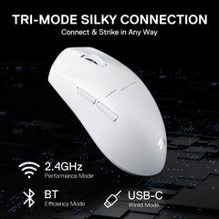 Redragon M918 PRO 3-Mode Wireless Gaming Mouse, 55G Lightweight 26K DPI Gamer Mouse w/Ergonomic Natural Grip Build, Full Programmable Buttons, Software Supports DIY Keybinds & DPI