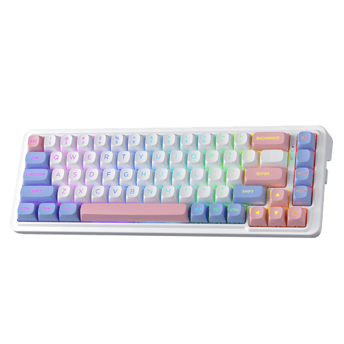 Redragon K709 PRO 65% Wireless Gasket RGB Gaming Keyboard, 68 Keys Hot-Swap Compact Mechanical Keyboard w/Free-Mod Socket, 5-Layer Noise Dampening & Round PBT Keycaps, Quiet Custom Linear Switch