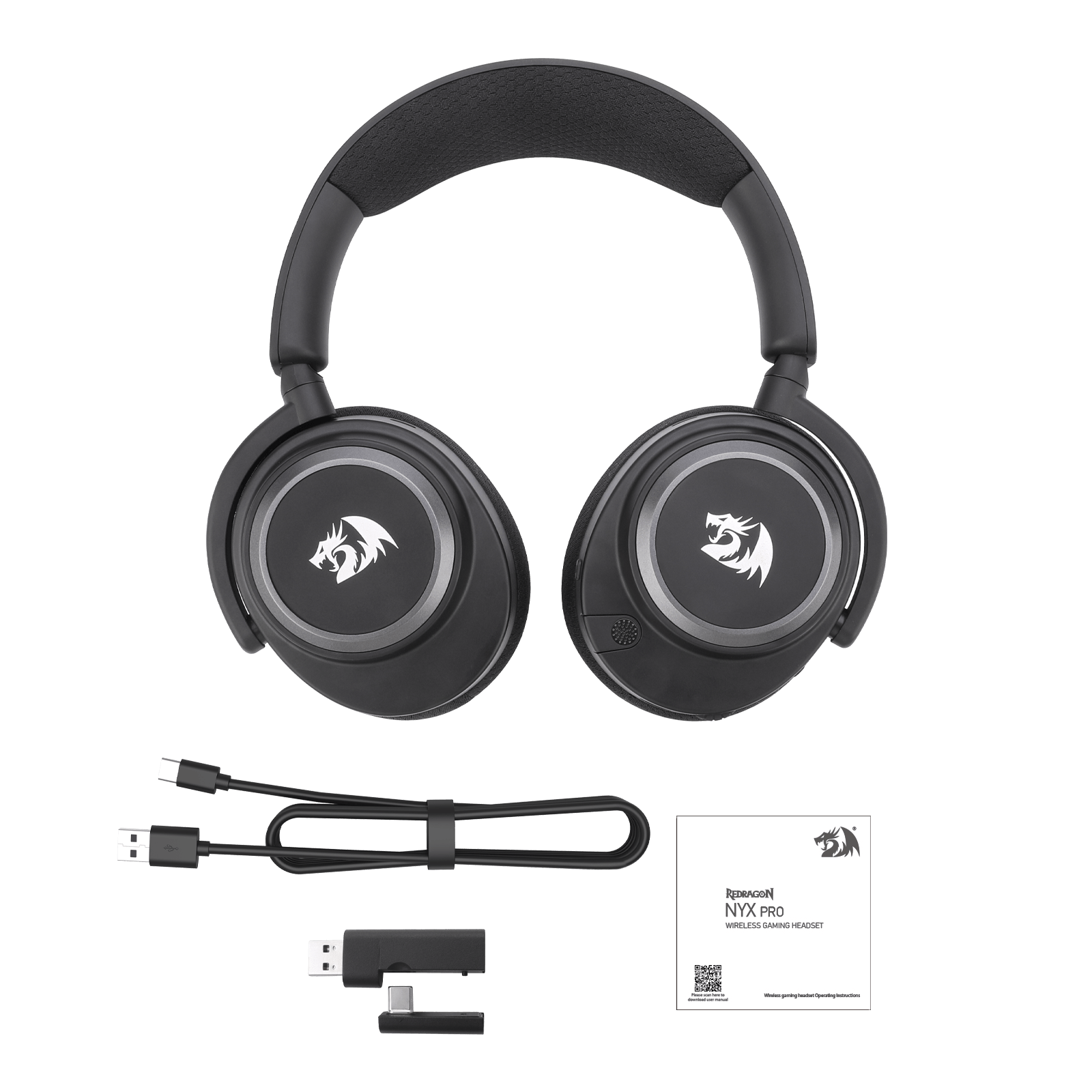 Redragon H891 Wireless Gaming Headset, Tri-Mode (2.4G/BT/Wired), 65H Battery, 50mm Drivers & 7.1 Surround Sound, Noise-Cancelling Retractable Mic, Compatible with PC, PS5, NS, Mac, Mobile