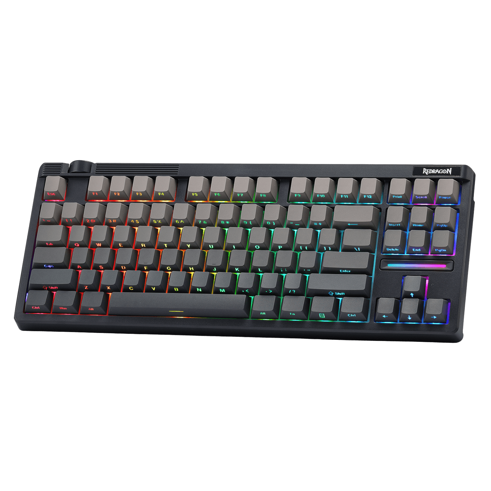 Redragon K729 PRO 80% Wireless Gasket RGB Gaming Keyboard, 3-Mode TKL Mechanical Keyboard w/Knob Control, Mix-Color PBT Keycaps, Hot-Swap South-Facing Socket & 5-Layer Dampener, Custom Silent Switch | show