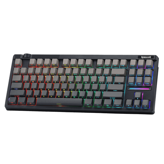 Redragon K729 PRO 80% Wireless Gasket RGB Gaming Keyboard, 3-Mode TKL Mechanical Keyboard w/Knob Control, Mix-Color PBT Keycaps, Hot-Swap South-Facing Socket & 5-Layer Dampener, Custom Silent Switch | show