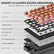 Diagram of a mechanical keyboard's sound-absorbing layers with labeled components.