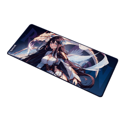 Redragon P046 Anime Blue Gaming Mouse Pad - Smooth Lycra Surface, Anti-Slip Rubber Base, Spill-Resistant, Durable 3mm Thick Design, Available in Small (13x10 in) & Large (35x16 in), Perfect for Gaming & Work