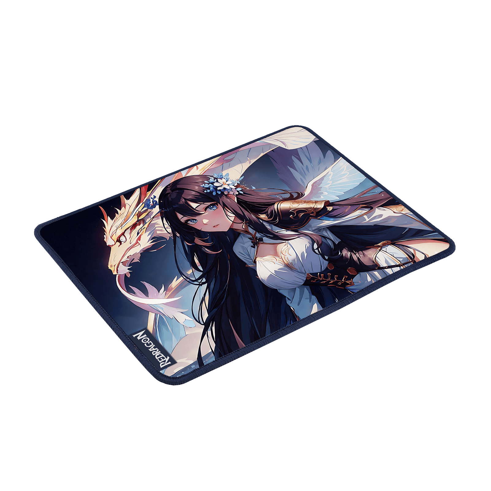 Redragon P046 Anime Blue Gaming Mouse Pad - Smooth Lycra Surface, Anti-Slip Rubber Base, Spill-Resistant, Durable 3mm Thick Design, Available in Small (13x10 in) & Large (35x16 in), Perfect for Gaming & Work