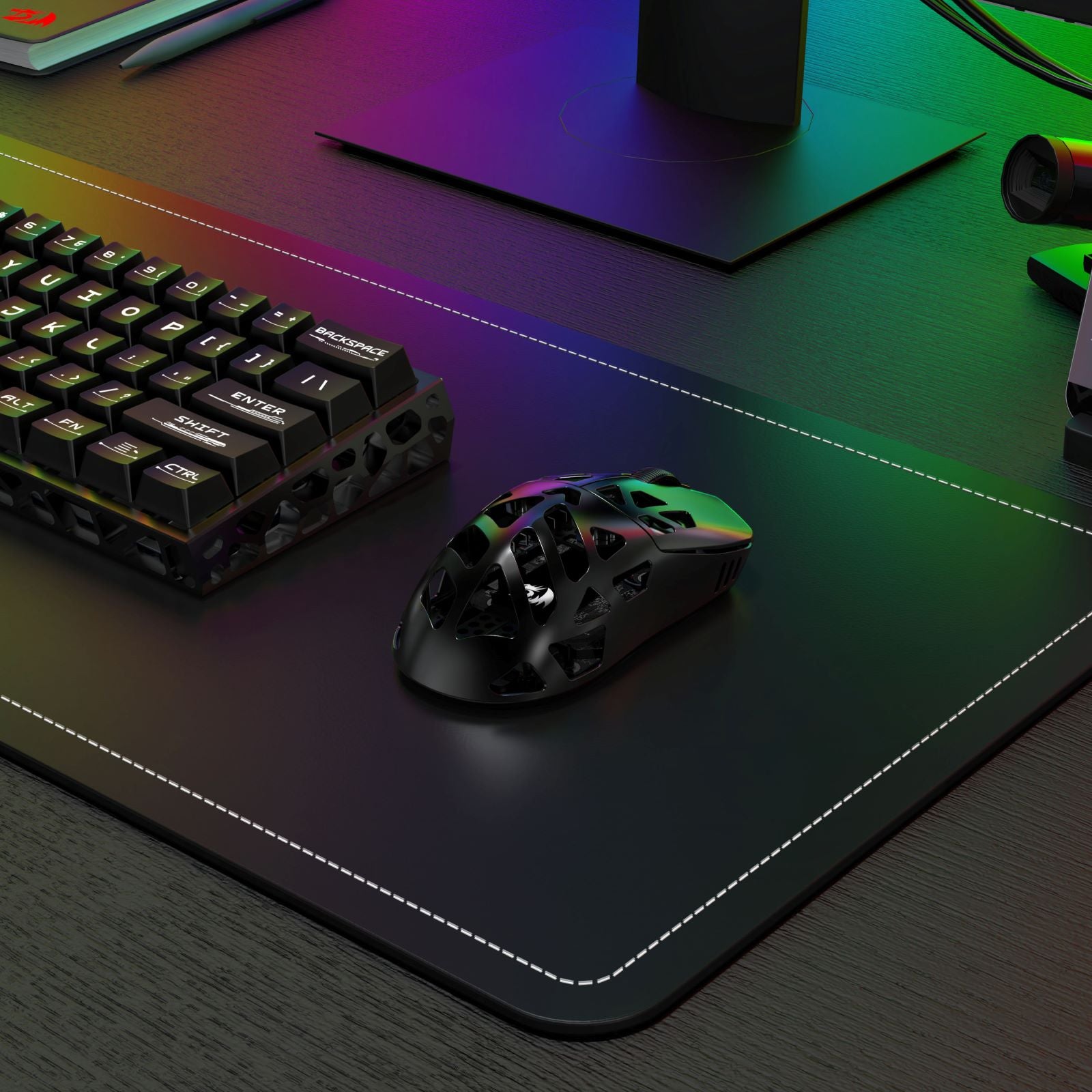 REDRAGON M997 Gaming Mouse, 2.4GHz/BT/Wired, Black, Magnesium Alloy