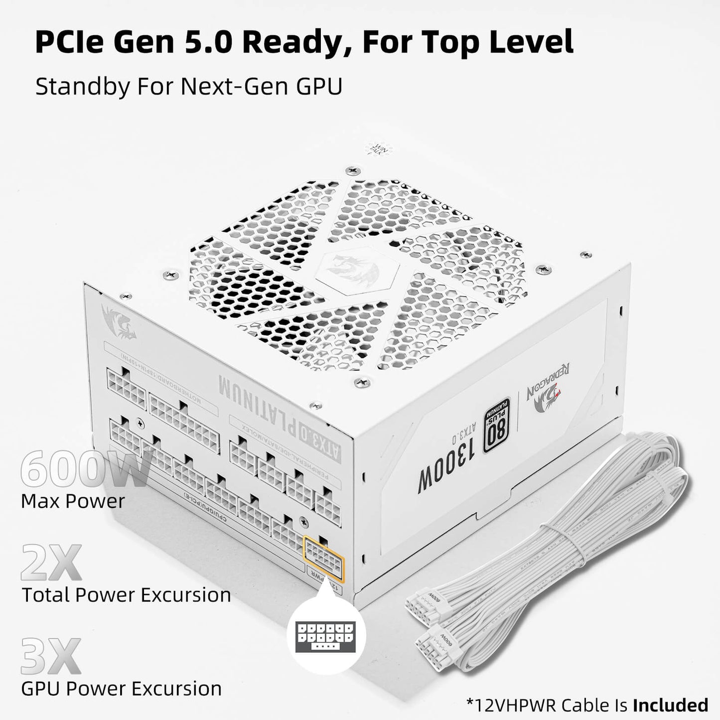 PSU018 80+ Platinum 1300 Watt ATX 3.0 Fully Modular Power Supply