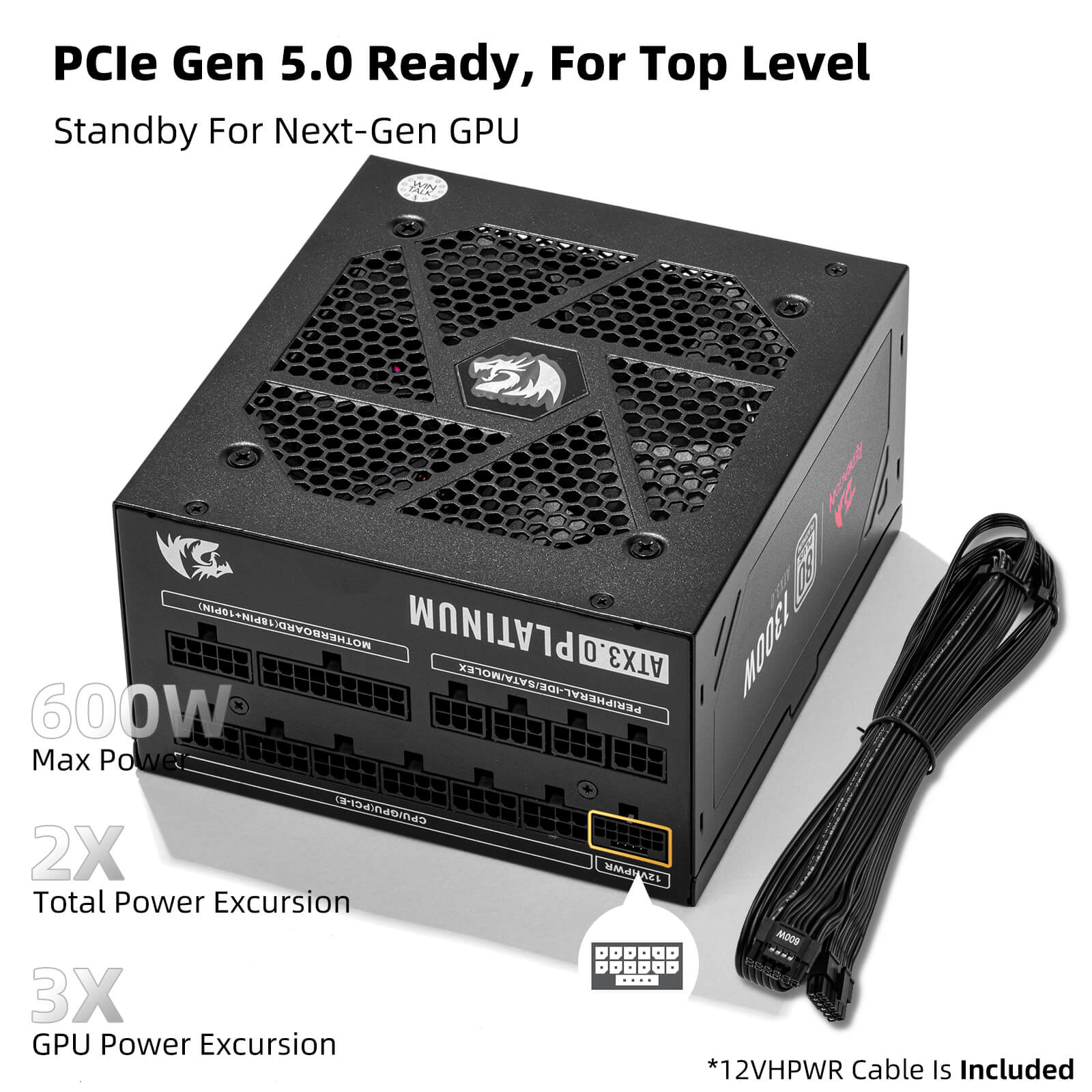 PSU018 80+ Platinum 1300 Watt ATX 3.0 Fully Modular Power Supply