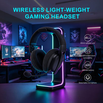 Redragon H819 Gaming Headset, 2.4GHz/BT/Wired, Black