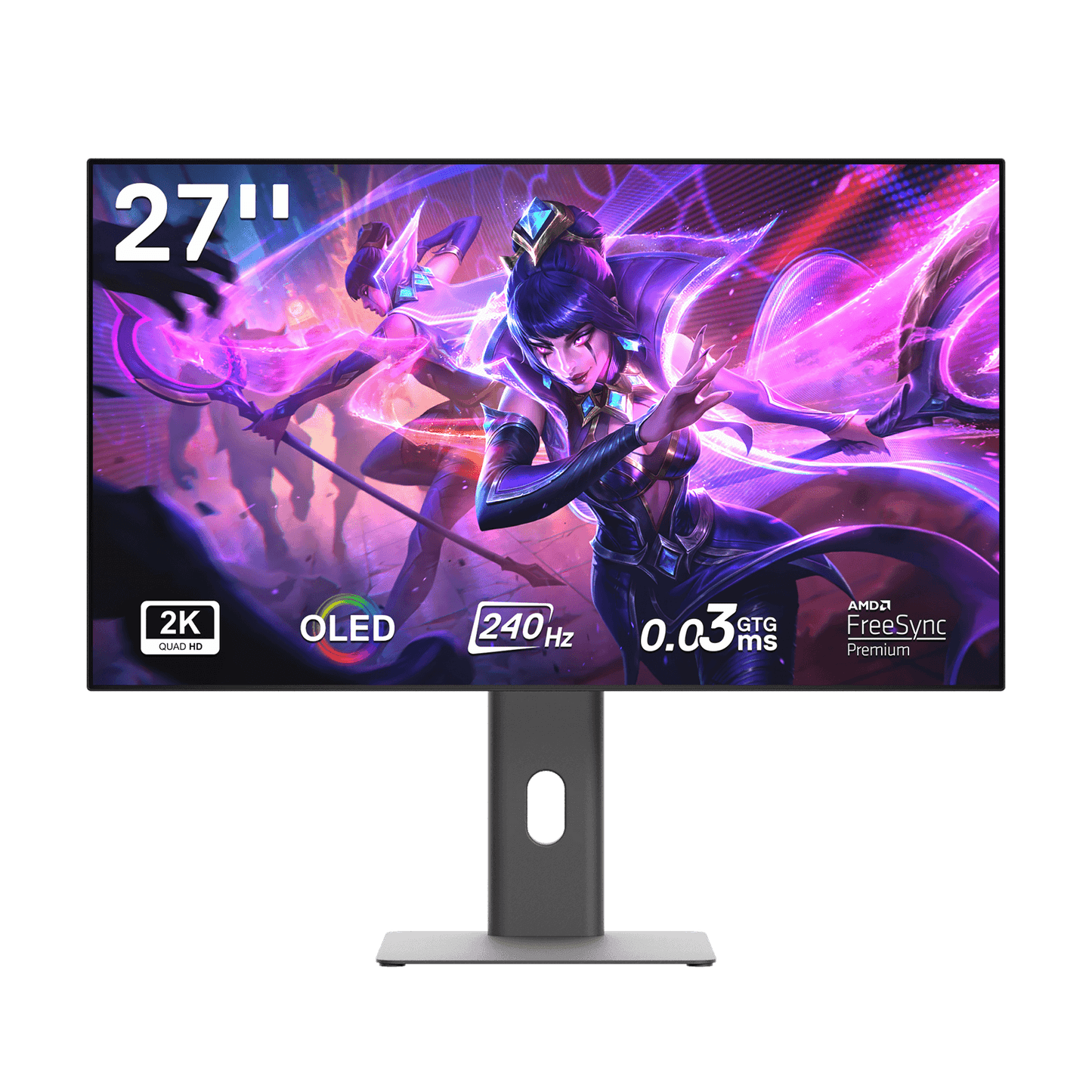 Redragon 27" OLED Flat Gaming Monitor - QHD 2560x1440, 240Hz, 0.03ms GTG, AMD FreeSync Premium, 98.5% DCI-P3, HDR10, Tilt Adjustable, HDMI/DP/Type-C Compatible, Eye Care, VESA Wall Mount