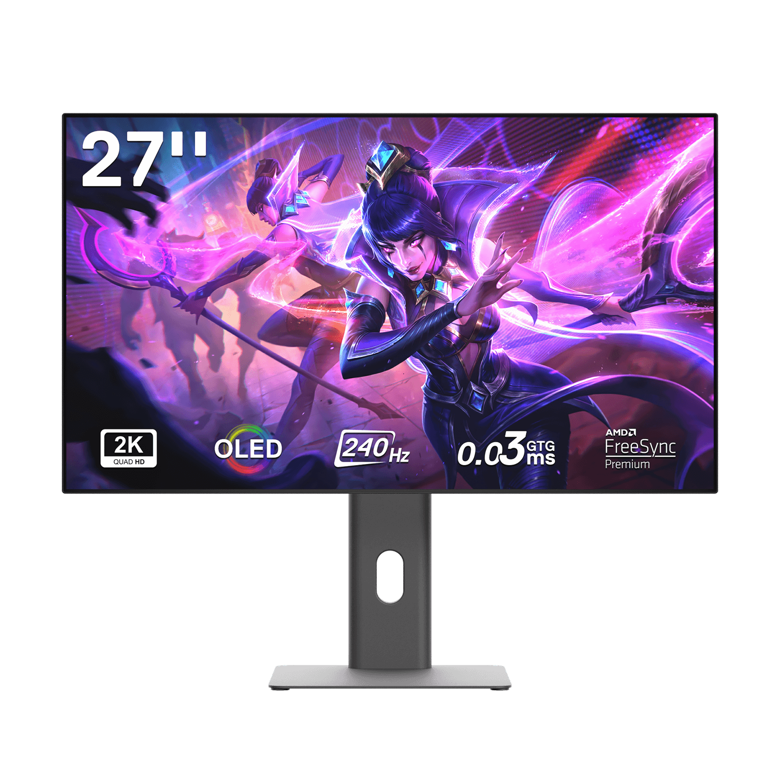 Redragon 27" OLED Flat Gaming Monitor - QHD 2560x1440, 240Hz, 0.03ms GTG, AMD FreeSync Premium, 98.5% DCI-P3, HDR10, Tilt Adjustable, HDMI/DP/Type-C Compatible, Eye Care, VESA Wall Mount