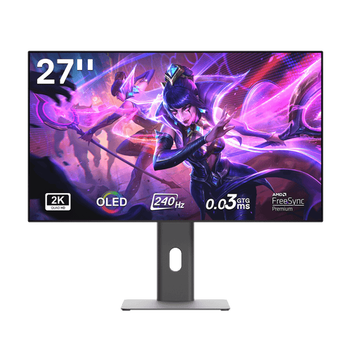 Redragon 27" OLED Flat Gaming Monitor - QHD 2560x1440, 240Hz, 0.03ms GTG, AMD FreeSync Premium, 98.5% DCI-P3, HDR10, Tilt Adjustable, HDMI/DP/Type-C Compatible, Eye Care, VESA Wall Mount