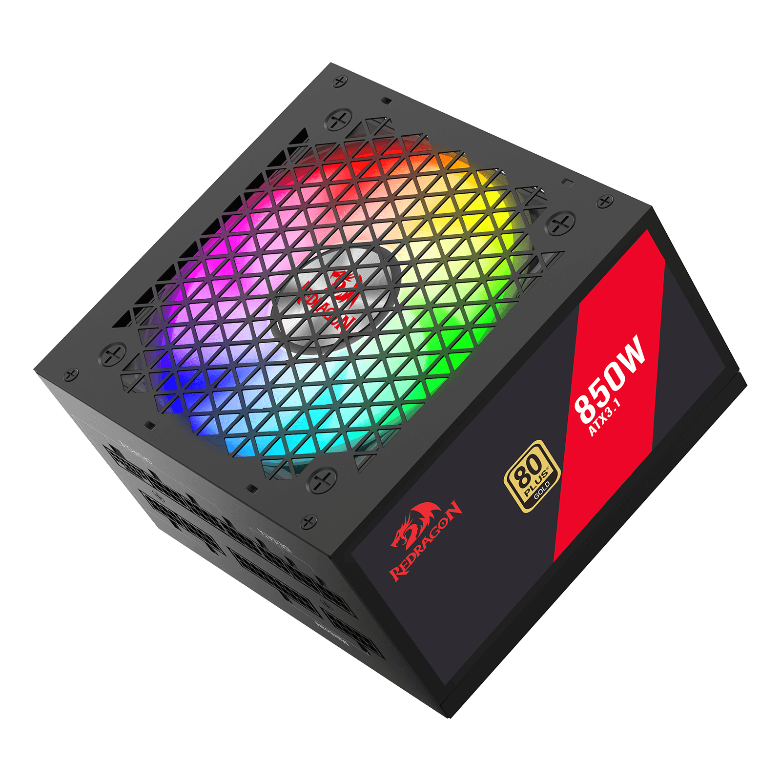 Redragon RGPS-Air 850 Watt 80+ Gold Fully Modular PSU, ATX 3.1 & PCIe 5.1
12V-2x6 Cable for RTX 40/50 Series, Main Japanese Capacitors, Active PFC Power, Low-Noise 120mm FDB Fan, Durable Flat Cables