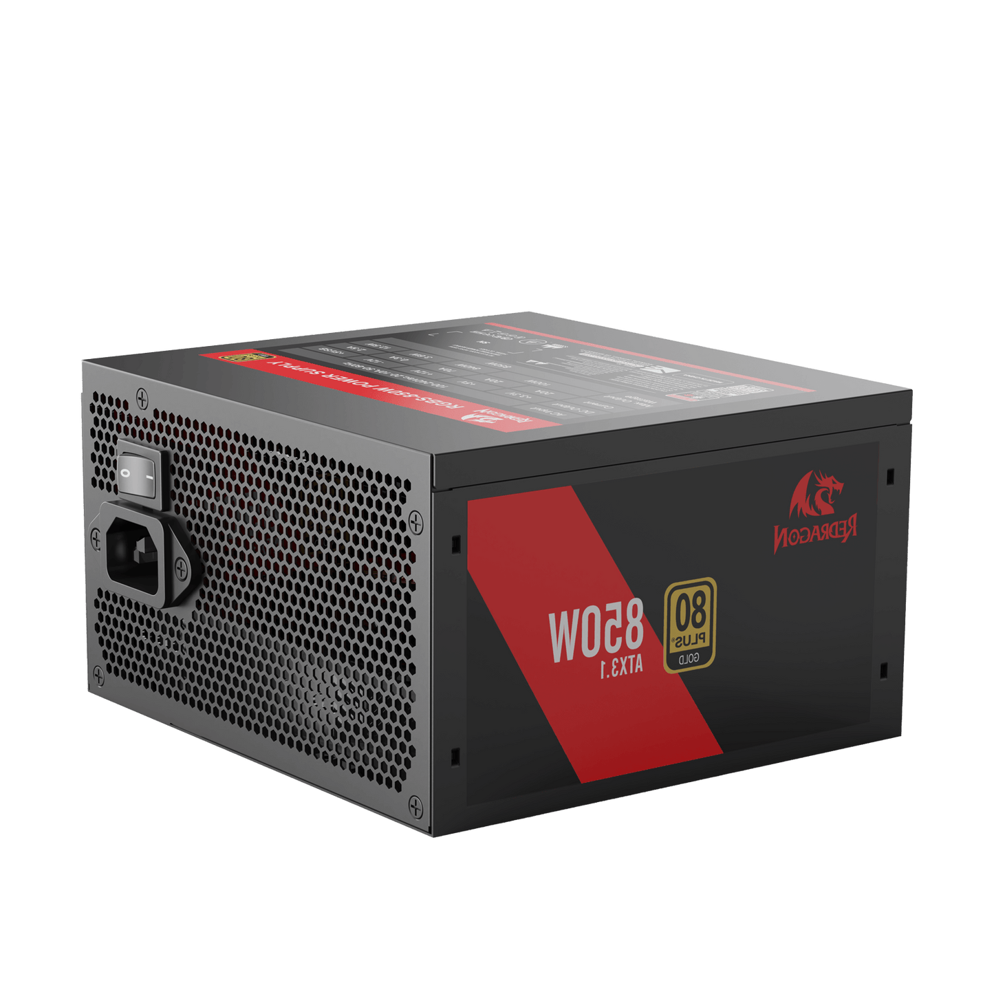 Redragon RGPS-Air 850 Watt 80+ Gold Fully Modular PSU, ATX 3.1 & PCIe 5.1
12V-2x6 Cable for RTX 40/50 Series, Main Japanese Capacitors, Active PFC Power, Low-Noise 120mm FDB Fan, Durable Flat Cables