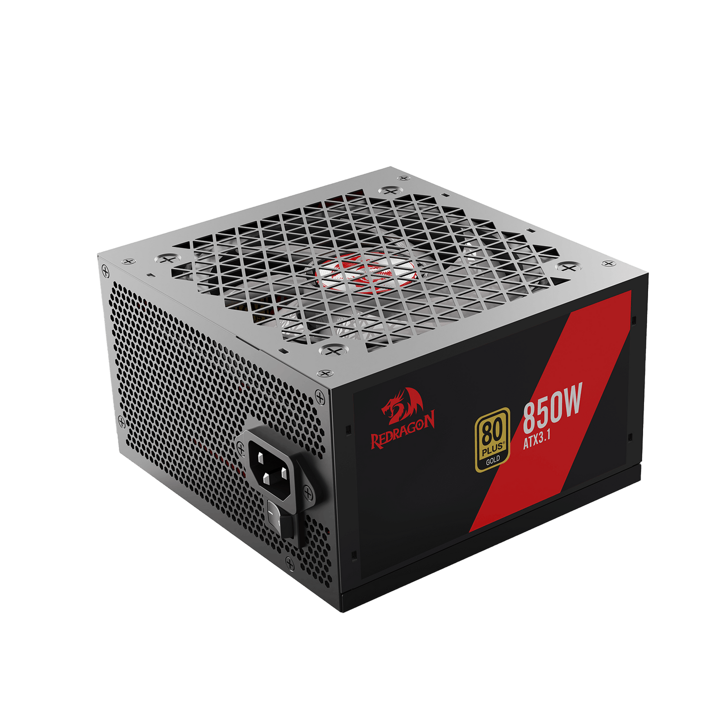 Redragon RGPS-Air 850 Watt 80+ Gold Fully Modular PSU, ATX 3.1 & PCIe 5.1
12V-2x6 Cable for RTX 40/50 Series, Main Japanese Capacitors, Active PFC Power, Low-Noise 120mm FDB Fan, Durable Flat Cables