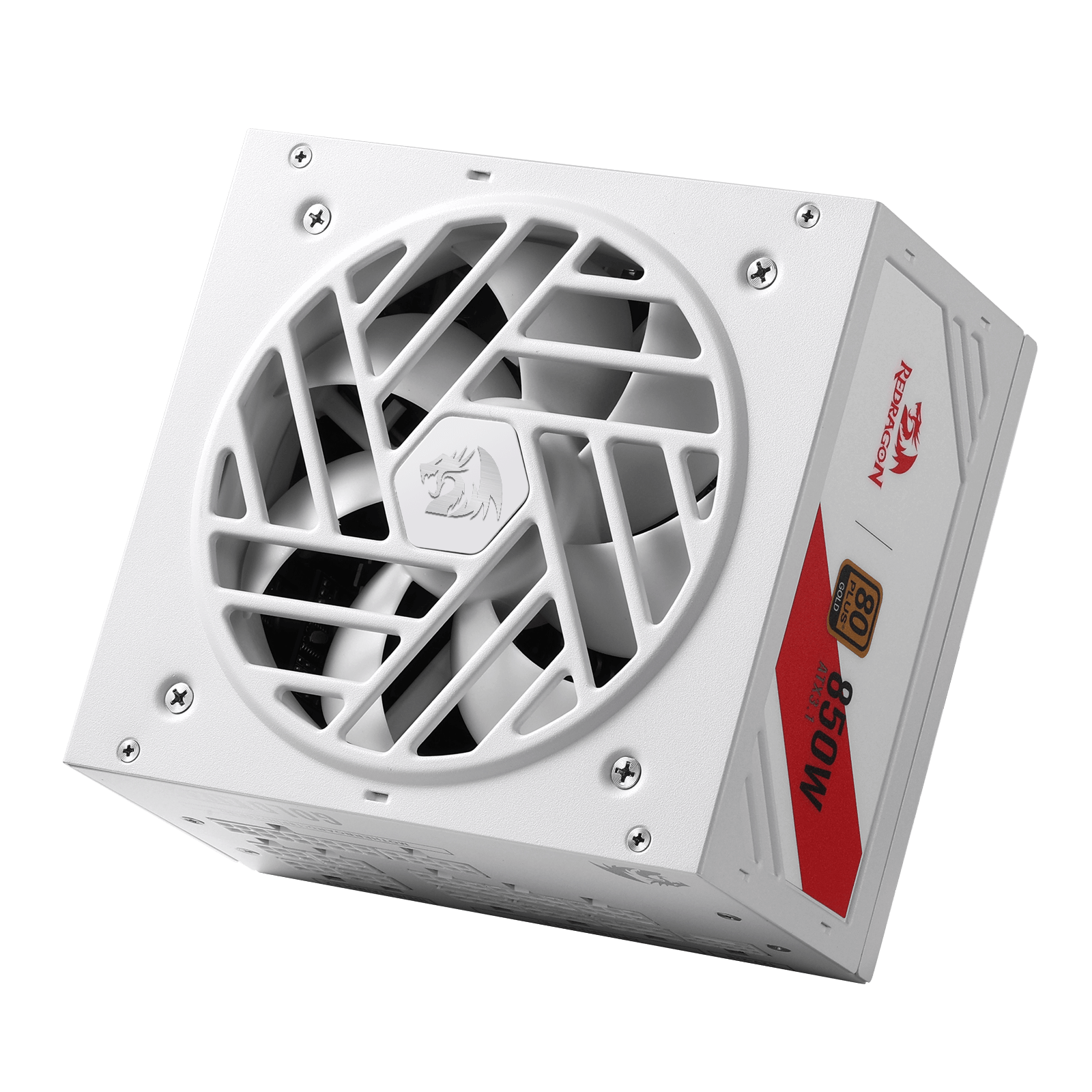 Redragon RGPS-850W PRO 80+ Gold 850 Watt Power Supply w/Upgraded ATX 3.1 & PCIe 5.1 Fully Modular, Compact 160mm Size, Smart ECO Low Noise Fan, 100% Japanese Capacitors, Full Mod Cables, white| show