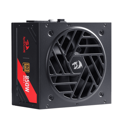 Redragon RGPS-850W PRO 80+ Gold 850 Watt Power Supply w/Upgraded ATX 3.1 & PCIe 5.1 Fully Modular, Compact 160mm Size, Smart ECO Low Noise Fan, 100% Japanese Capacitors, Full Mod Cables