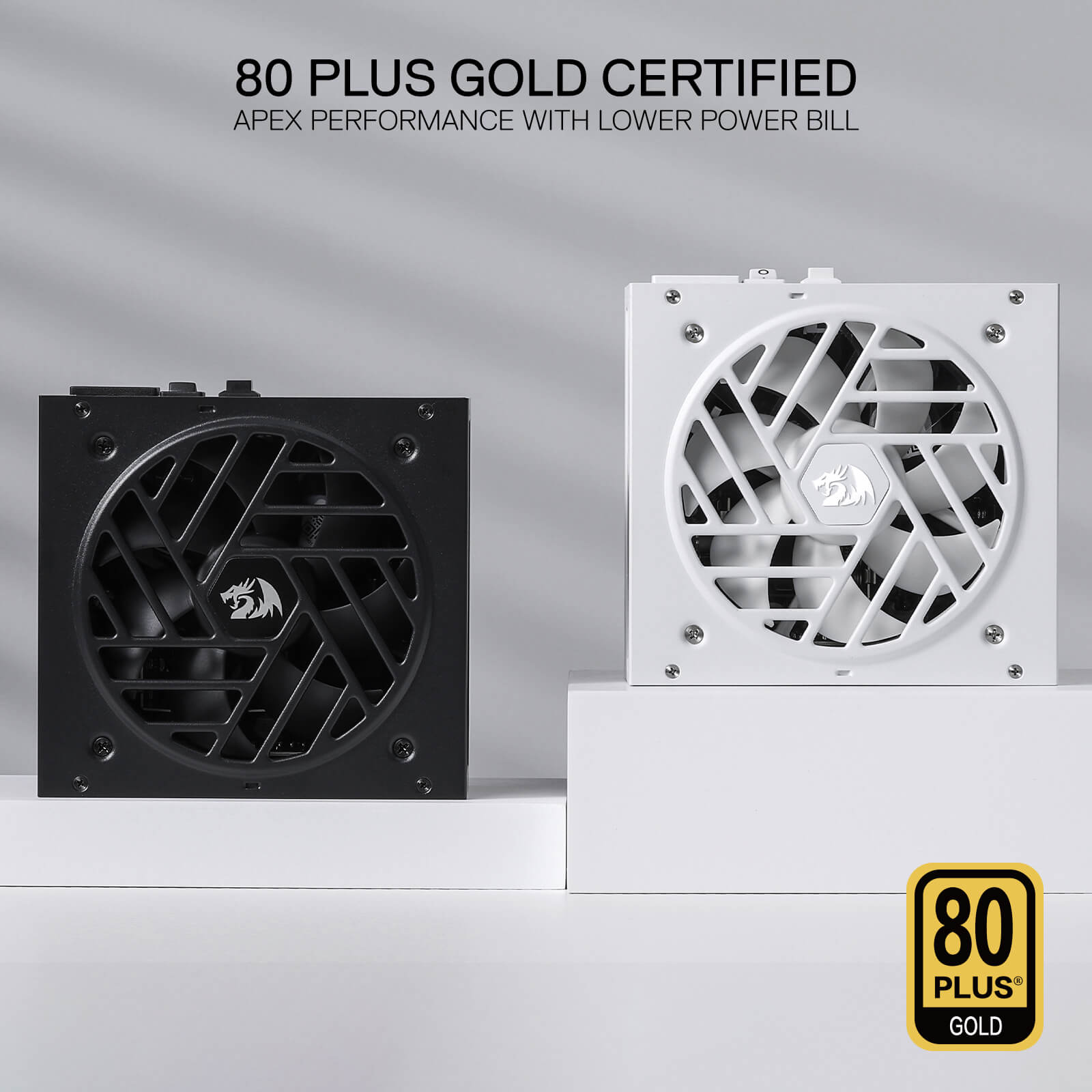 Redragon RGPS-850W PRO 80+ Gold 850 Watt Power Supply w/Upgraded ATX 3.1 & PCIe 5.1 Fully Modular, Compact 160mm Size, Smart ECO Low Noise Fan, 100% Japanese Capacitors, Full Mod Cables